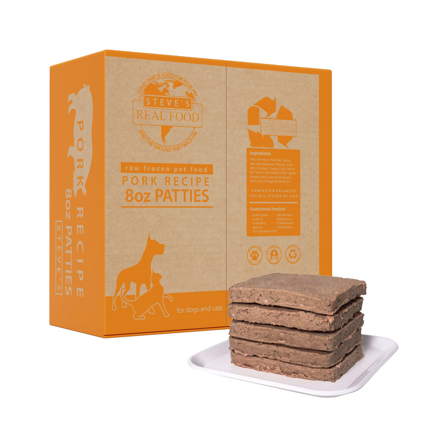 Steve's Real Food Frozen Raw Dog Food Pork Recipe