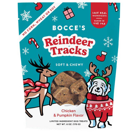 Bocce's Holiday Soft & Chewy Reindeer Tracks Dog Treats 6oz