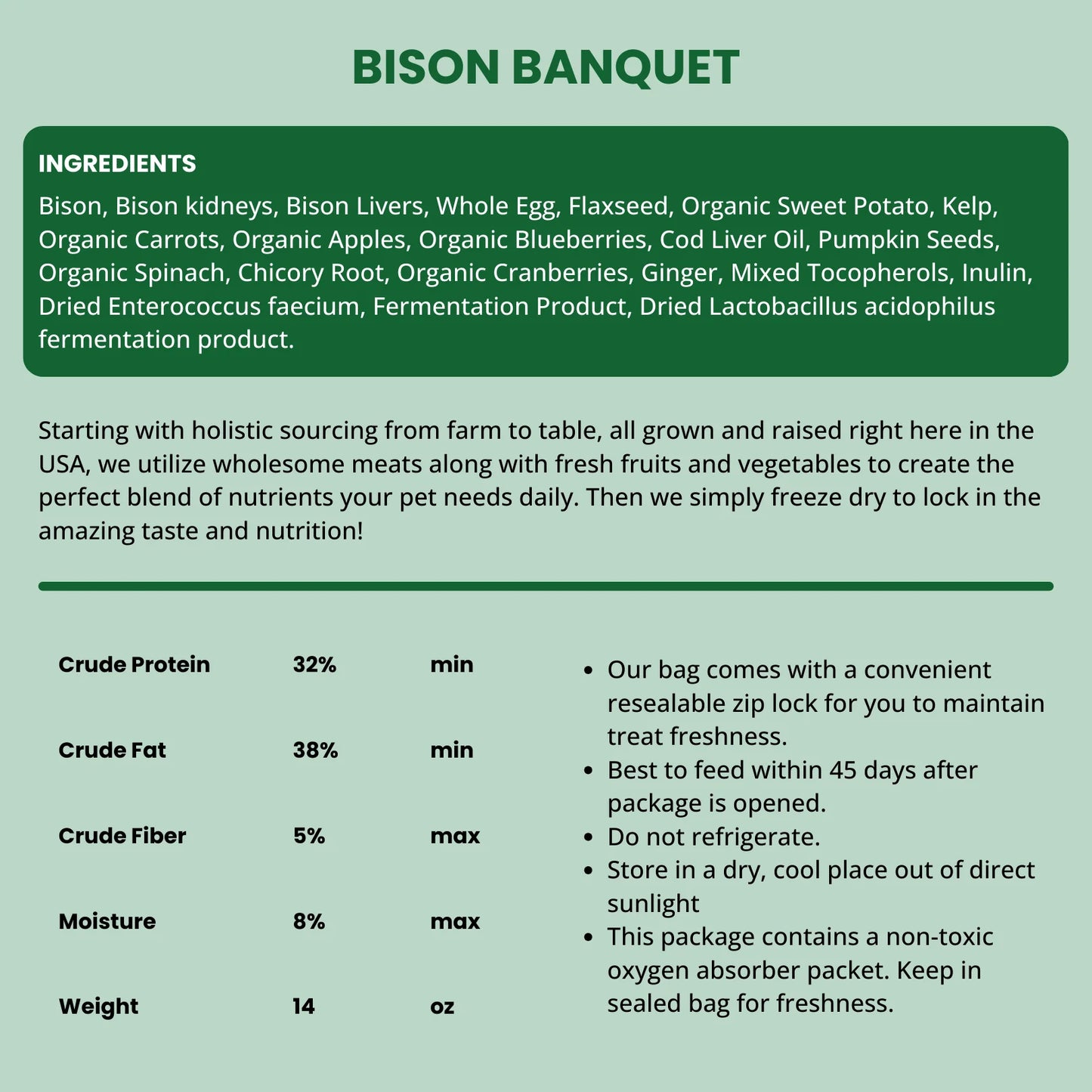 Shepherd Boy Farms Freeze Dried Bison 14oz