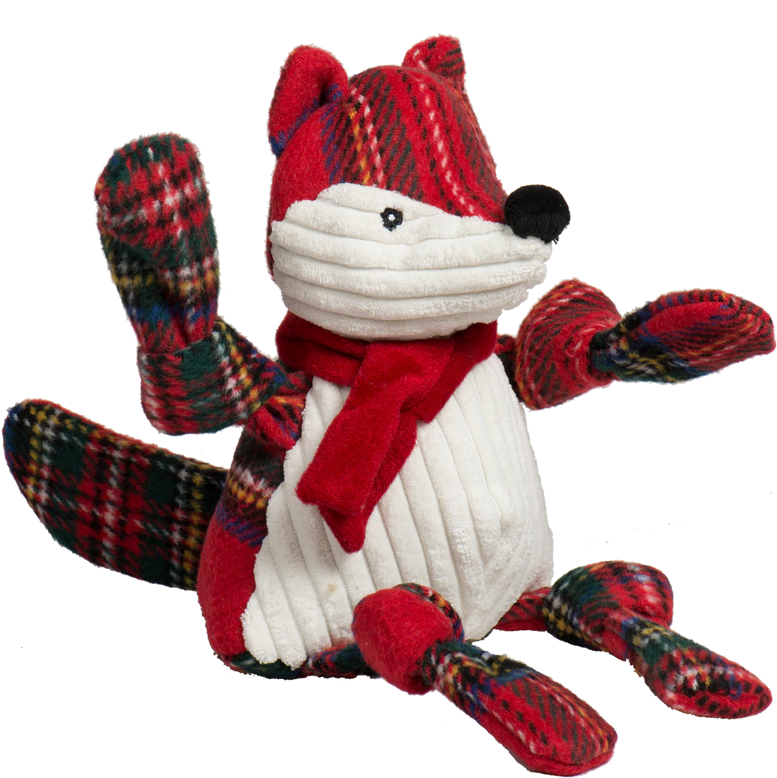 HuggleHounds Tartan Tidings Fox Knottie