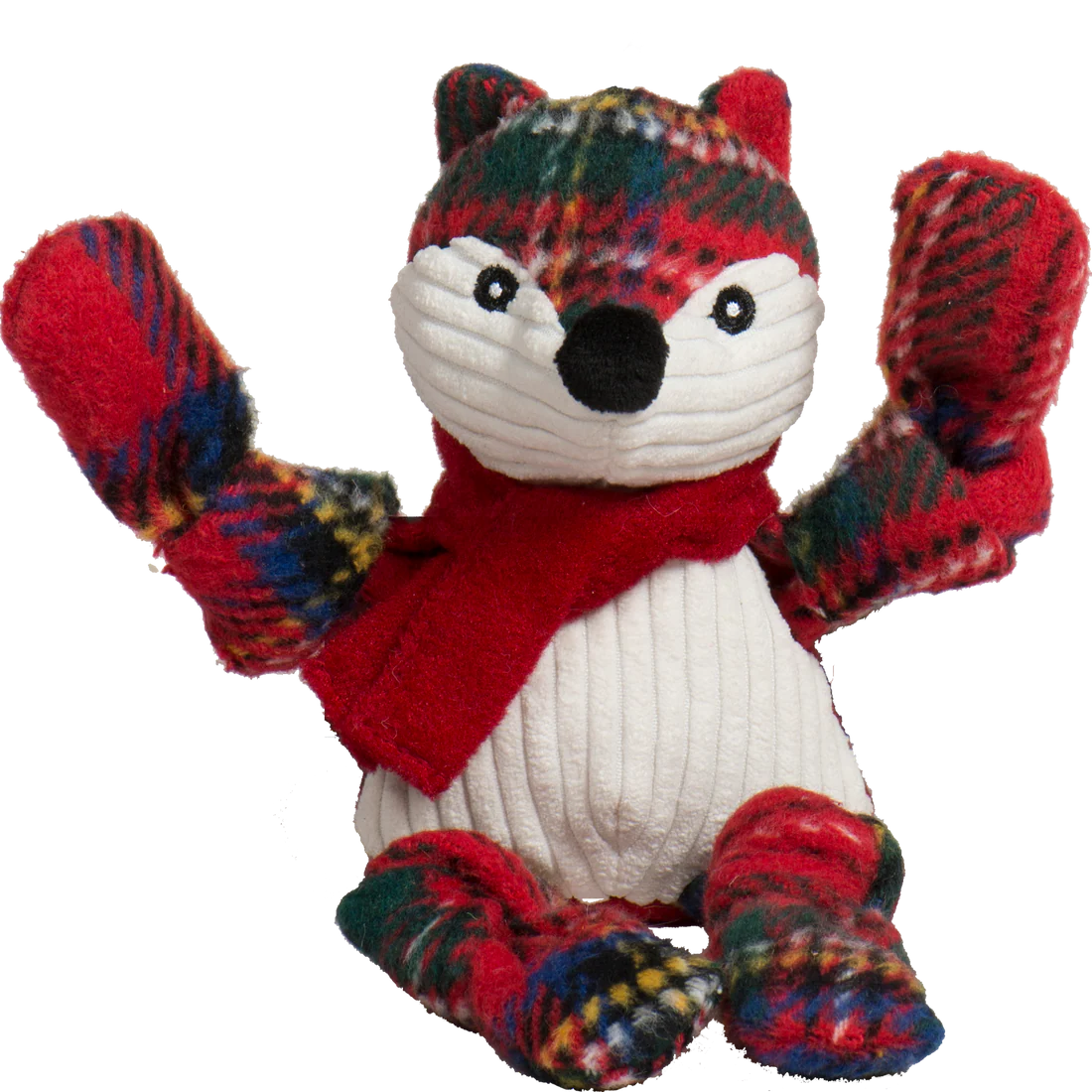 HuggleHounds Tartan Tidings Fox Knottie
