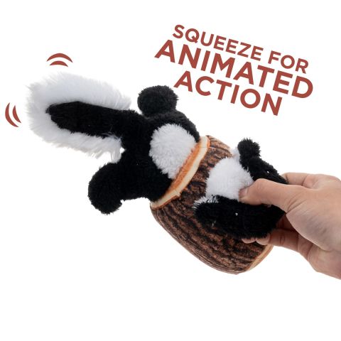 Territory Dog Animated Skunk in Log 7.1"