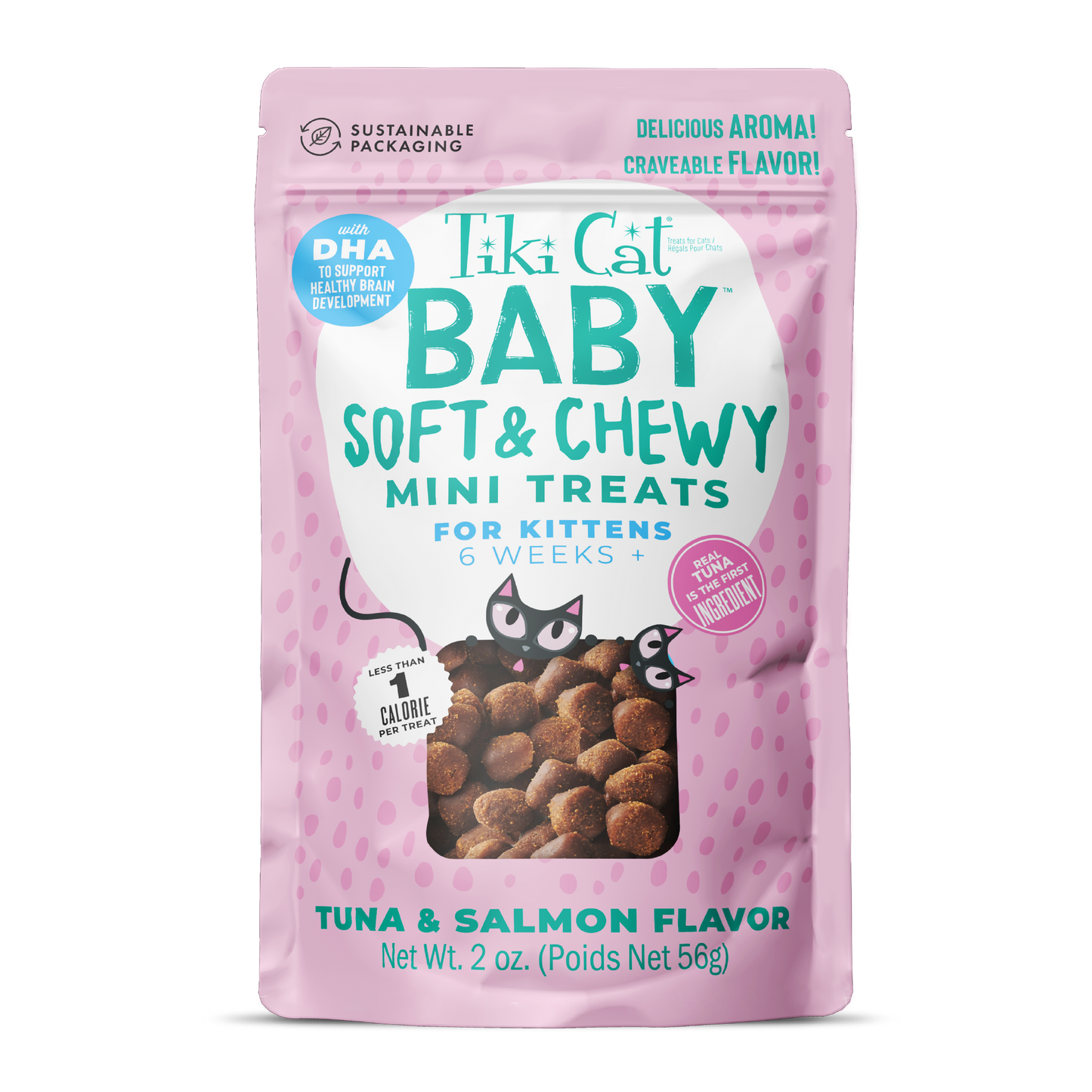 Tiki Pet Cat Soft Chewy Kitten Treats Tuna & Salmon 2oz