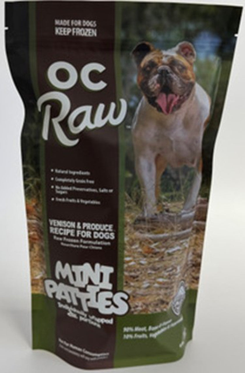 OC Raw Frozen Raw Venison & Produce Mini Patties 4lb