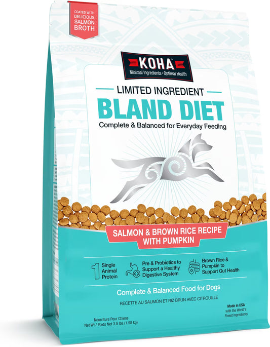 Koha Sensitive Stomach Limited Ingredient Dry Bland Diet Salmon & Brown Rice Recipe for Dogs
