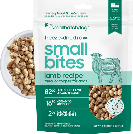 Small Batch Freeze-Dried Small Bites for Dogs Lamb Recipe