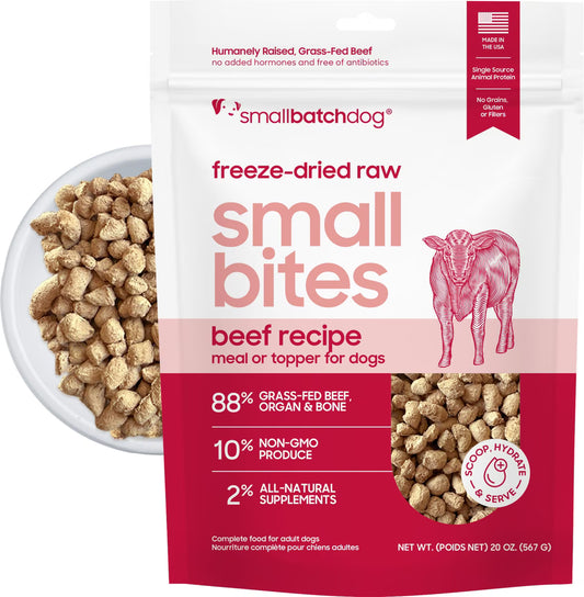 Small Batch Freeze-Dried Small Bites for Dogs Beef Recipe