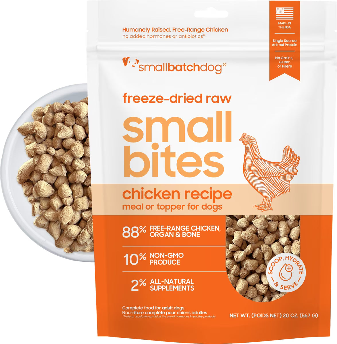 Small Batch Freeze-Dried Small Bites for Dogs Chicken Recipe