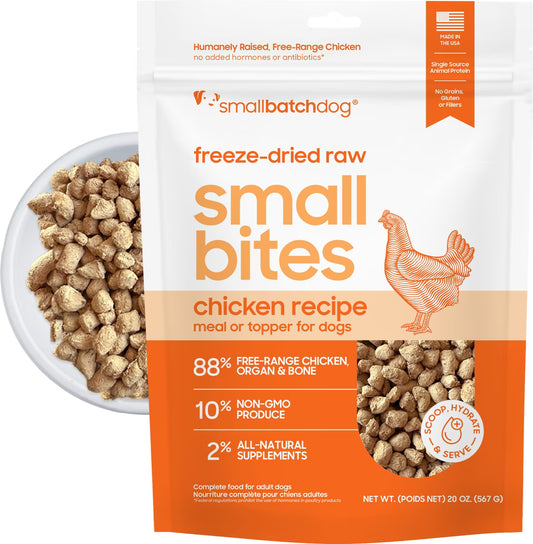 Small Batch Freeze-Dried Small Bites for Dogs Chicken Recipe