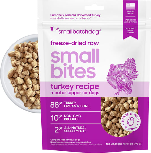 Small Batch Freeze-Dried Small Bites for Dogs Turkey Recipe