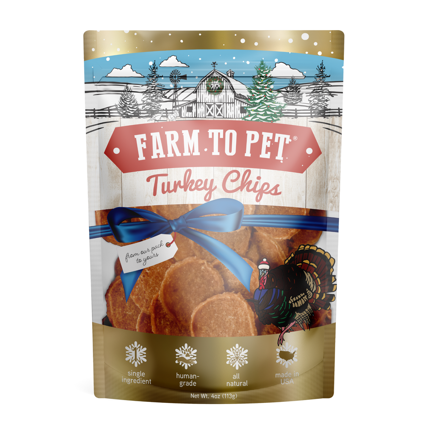 Farm to Pet Holiday Turkey Chips Dog Treats