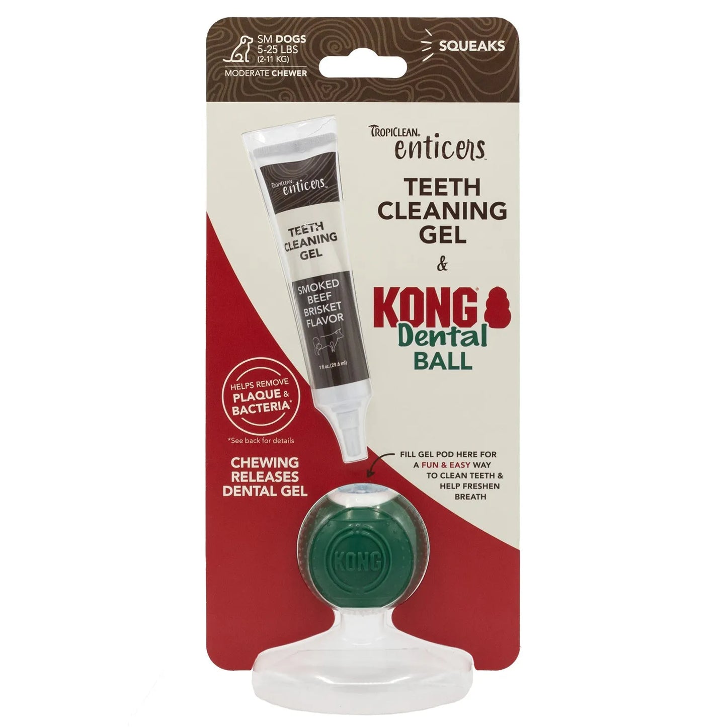 Kong Tropiclean Dental Ball & Teeth Cleaning Gel Small