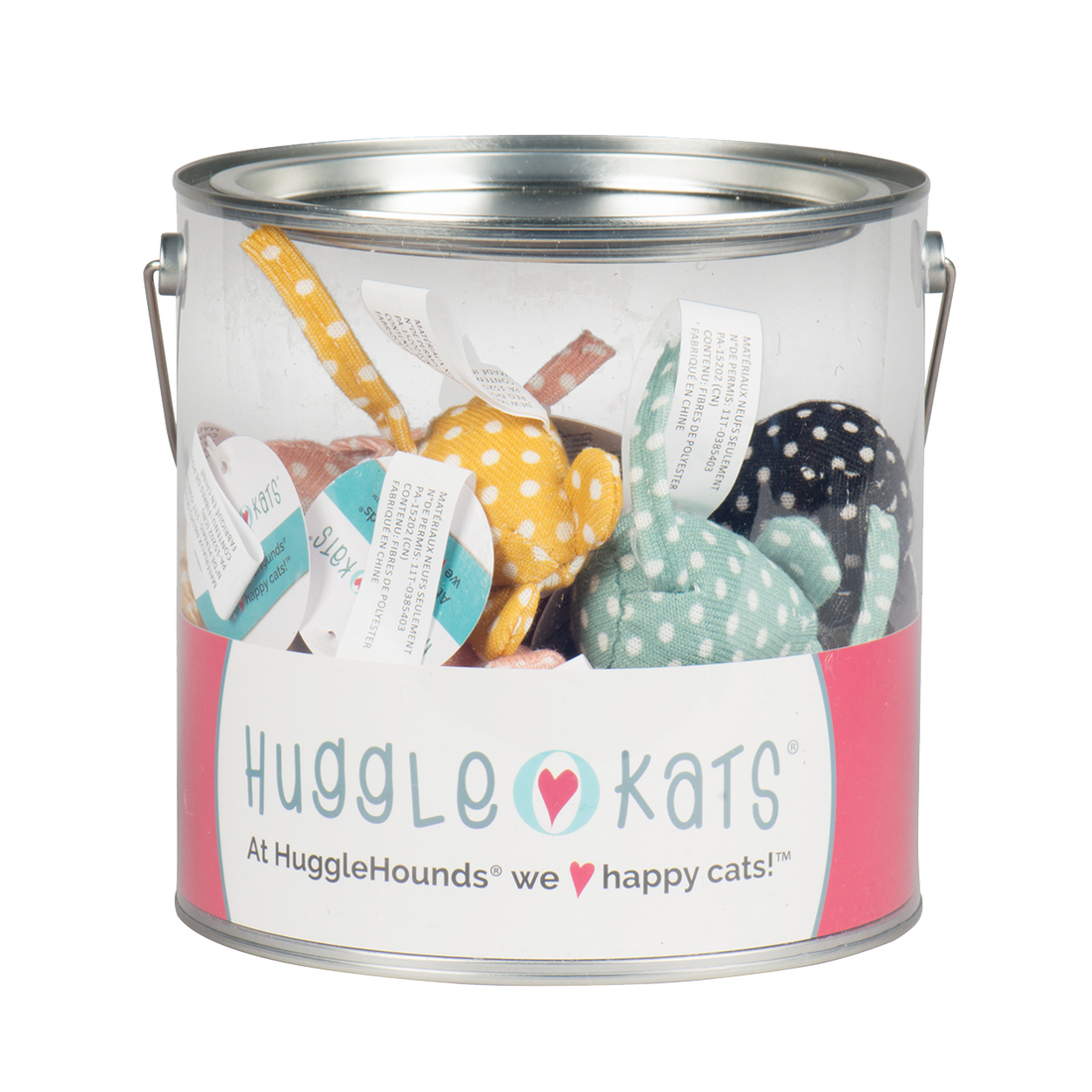 HuggleKats Polka Dot Mice XS Cat Toy