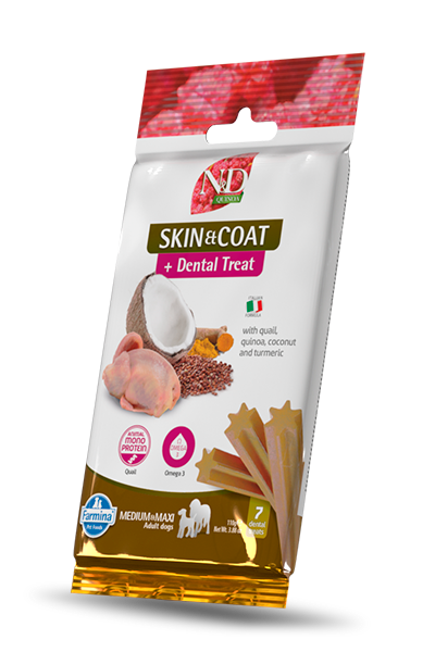 Farmina N&D Skin & Coat Quail Dental Treat for Dogs 7ct.