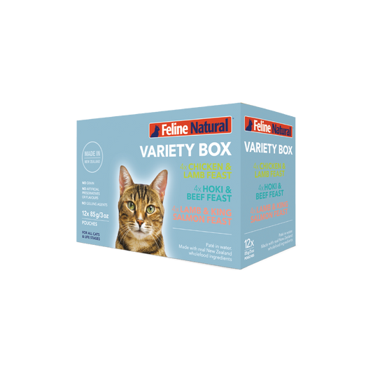 Feline Natural Cat Food Pouch Variety Pack 3 oz 12 pack