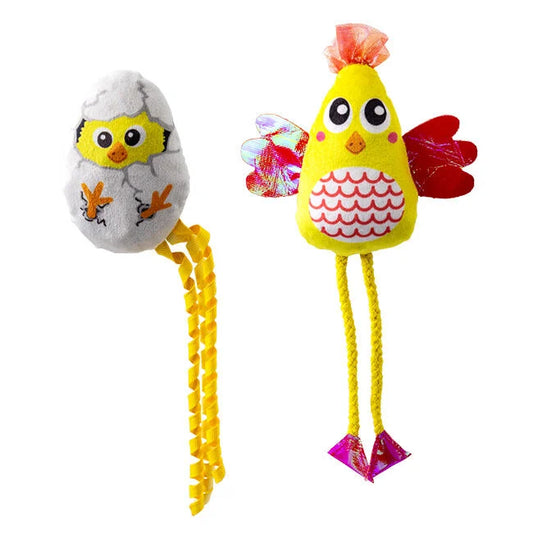 Kong Scrattles Duos Chicken Cat Toy 2pack