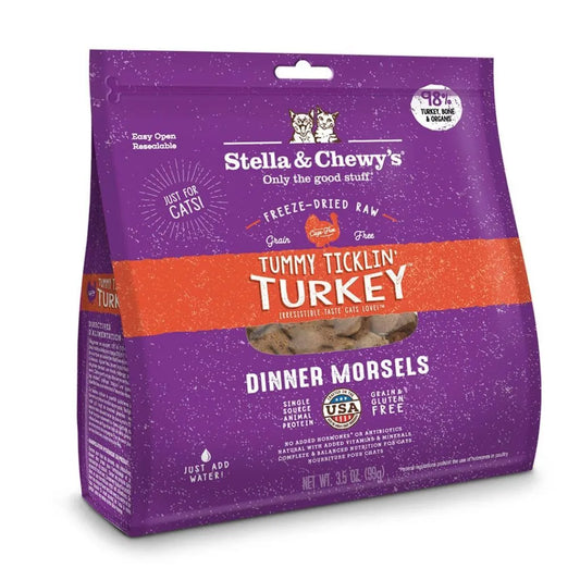 Stella & Chewy's Freeze Dried Raw Cat Food Tummy Ticklin Turkey Morsels