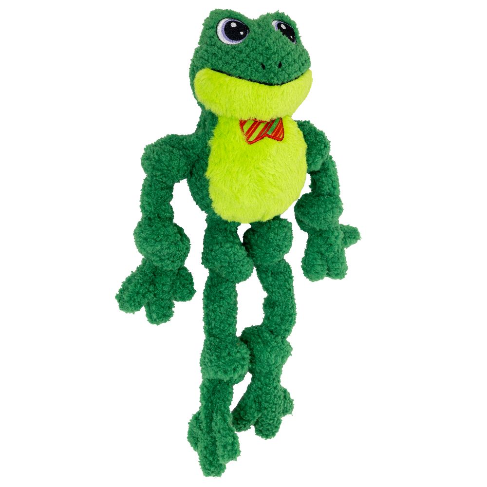 KONG Holiday Knots Bow Tie Frog LG/XL Dog Toy