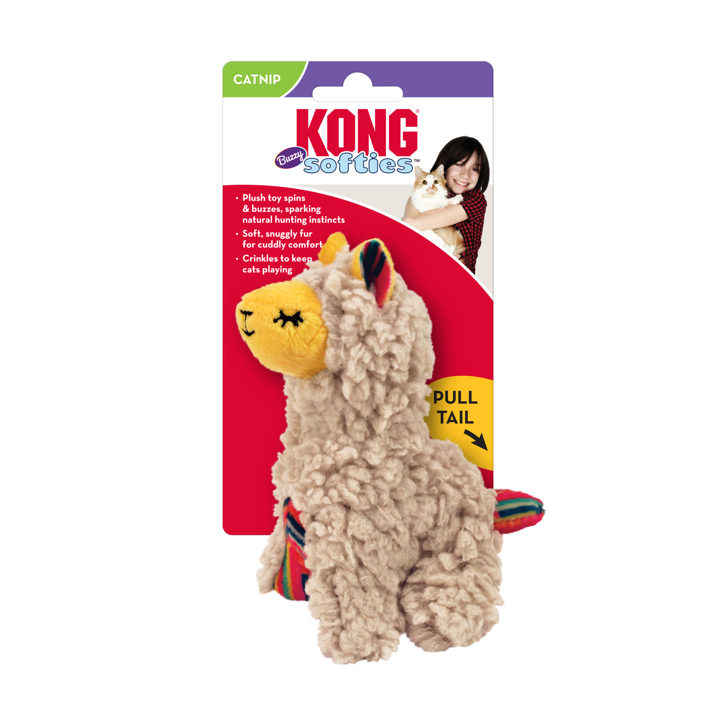 The KONG Company Softies Buzzy Llama Cat Toy