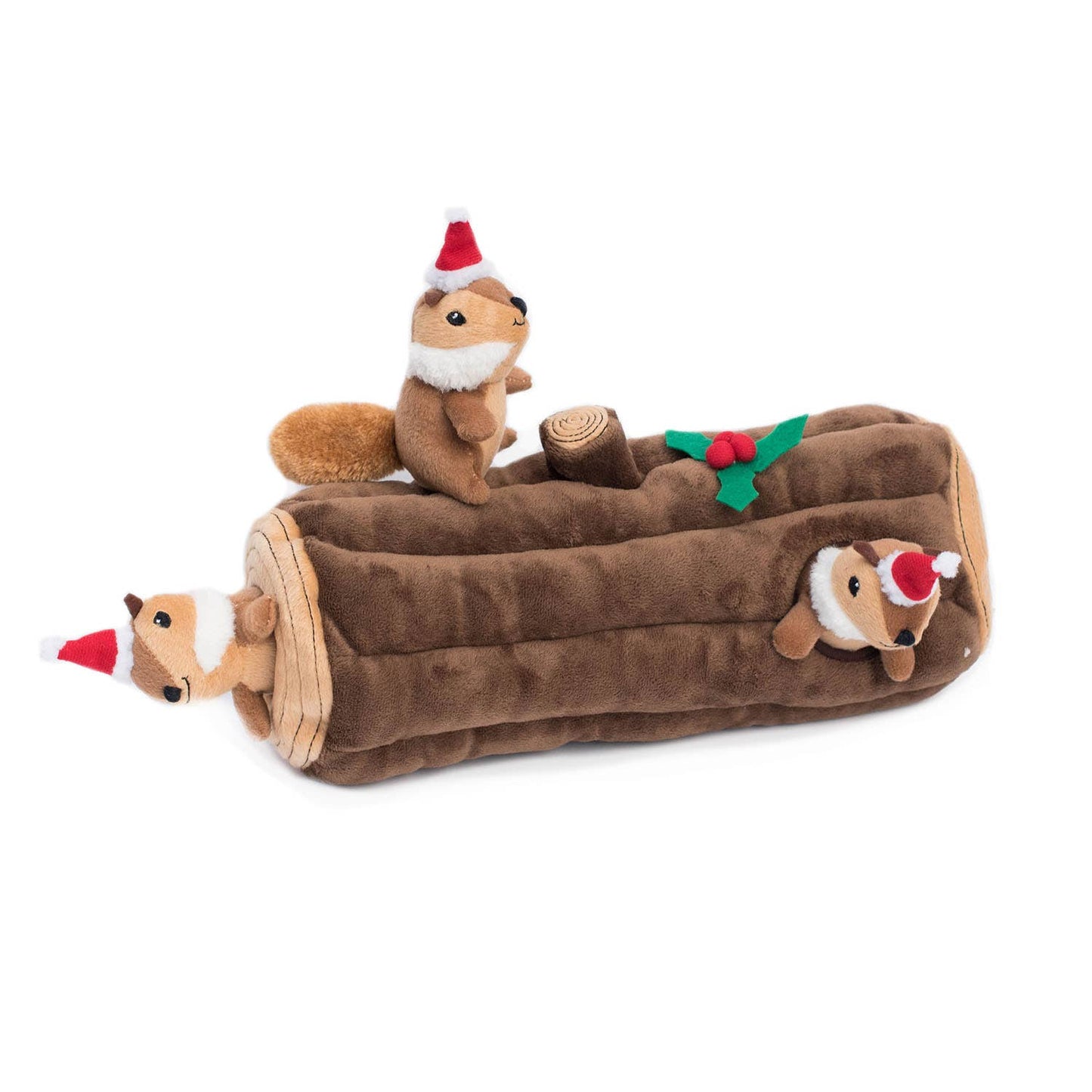Zippy Paws Holiday Zippy Burrow Yule Log