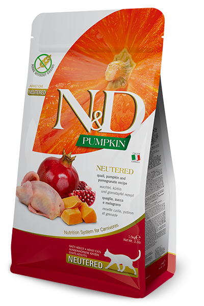 Farmina N&D Pumpkin Quail & Pomegranate Neutered Cat Food 3.3lb