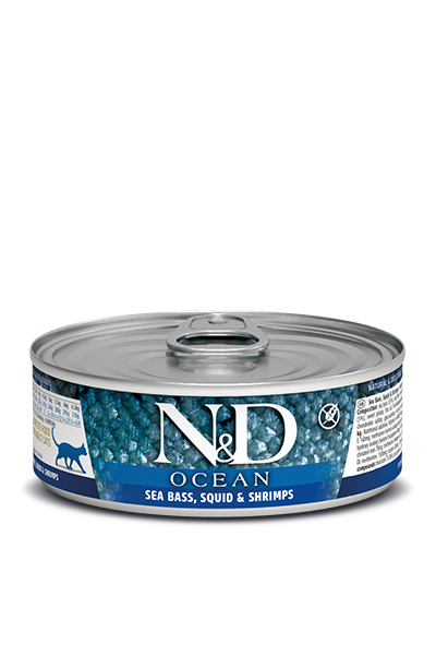 Farmina N&D Seabass Squid & Shrimps Canned Cat Food 2.5oz