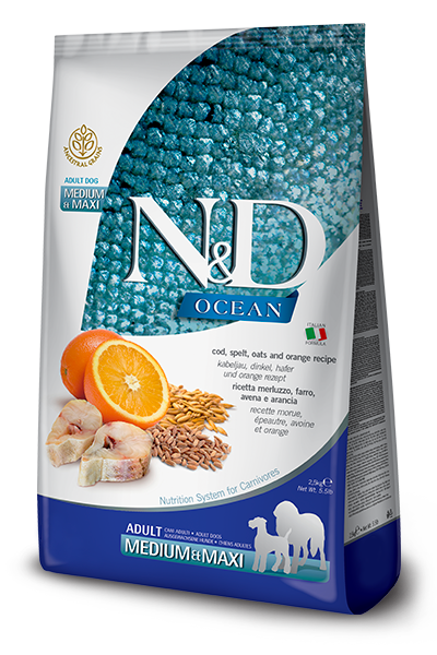 Farmina N&D Ocean Ancestral Grain Ocean Cod & Orange Medium/Maxi Adult Dog Food