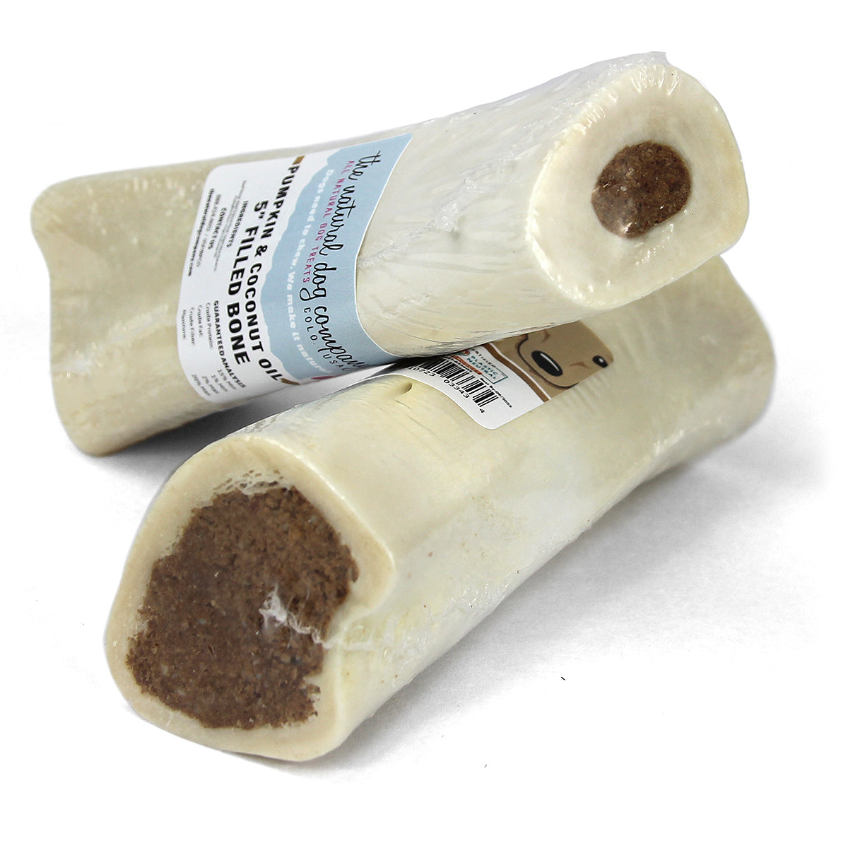 The Natural Dog Compony Pumpkin and Coconut Oil Filled Bone 3"