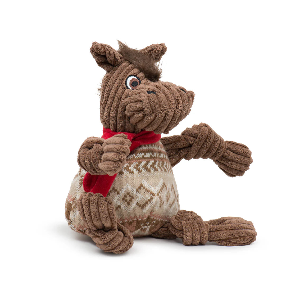 HuggleHounds Cinnamon Horse Knottie Dog Toy