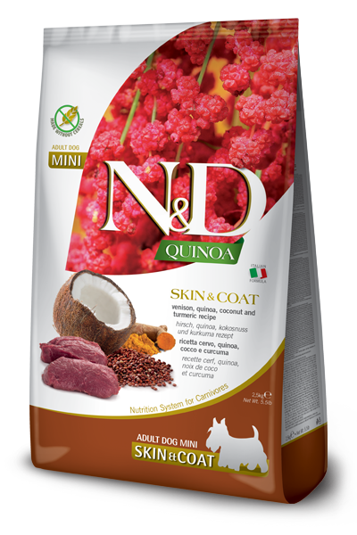 Farmina N&D Dog Quinoa Skin & Coat Venison Mini Adult Dog Food 5.5lb