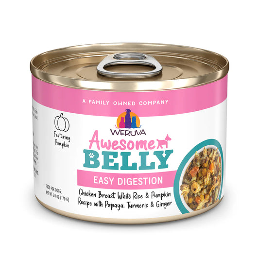 Weruva Awesome Belly Chicken, Rice & Pumpkin Canned Dog Food for Easy Digestion 6oz