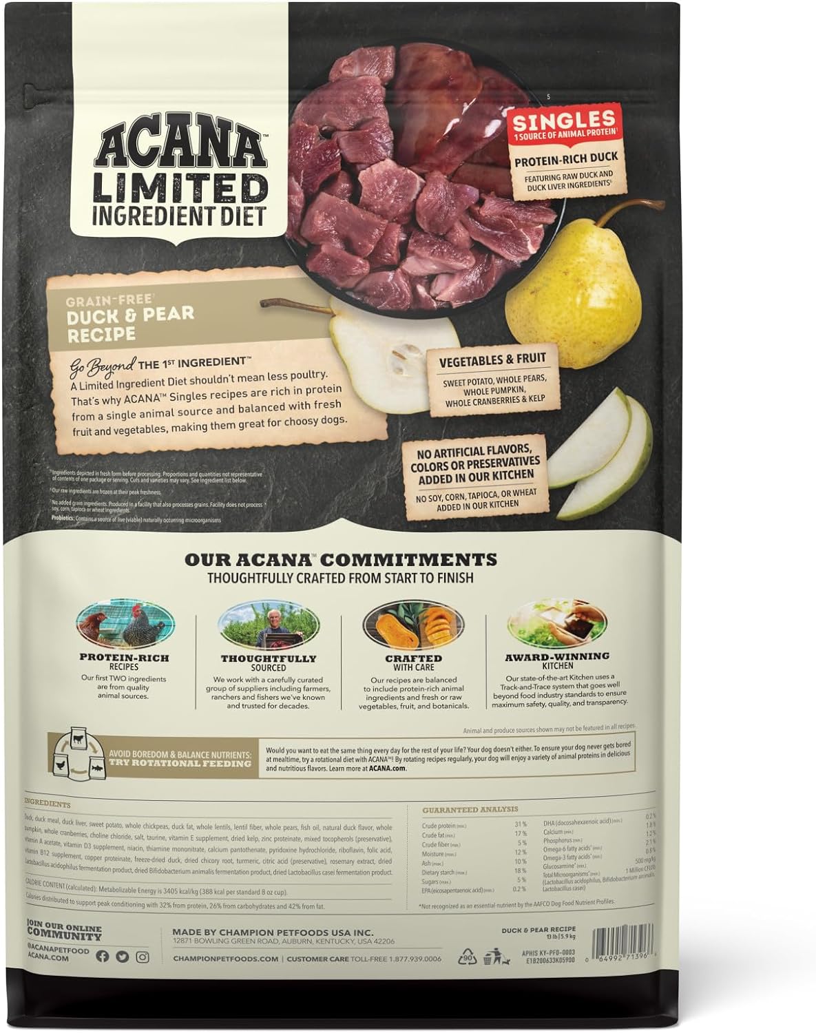 Acana Singles Duck & Pear Dog Food