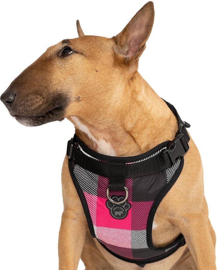 Canada Pooch No-Pull Harness Pink Plaid L