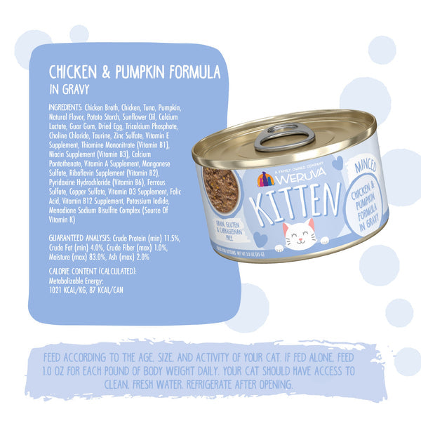 Weruva Kitten Chicken & Pumpkin in Gravy 3 oz