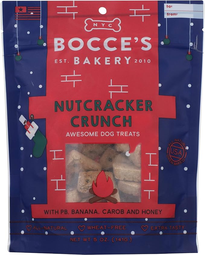 Bocce's Bakery, Dog Treats Nutcracker Crunch, 5 oz