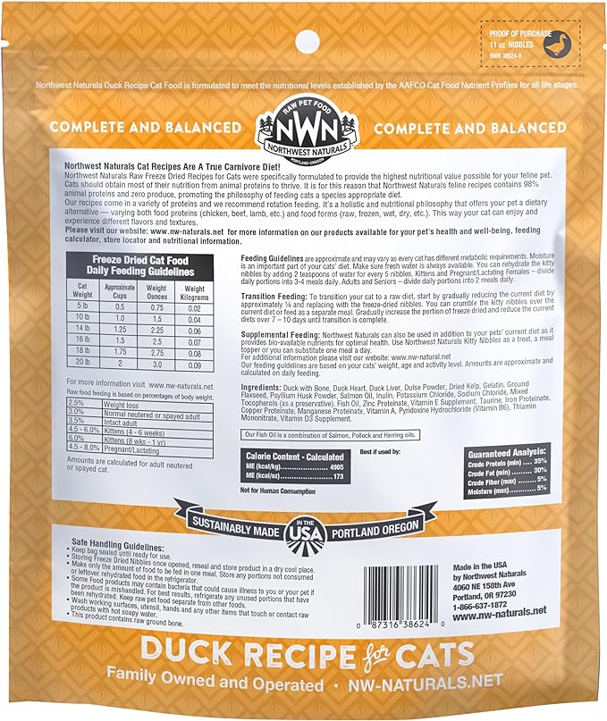 Northwest Naturals Freeze Dried Duck Nibbles 11oz