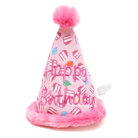 The Worthy Dog Plush Birthday Hat Pink