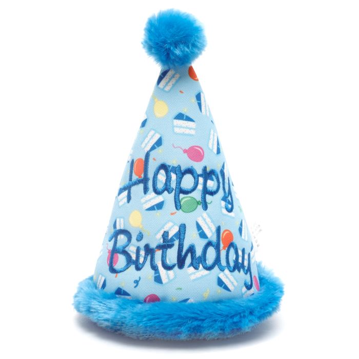 The Worthy Dog Plush Birthday Hat Blue