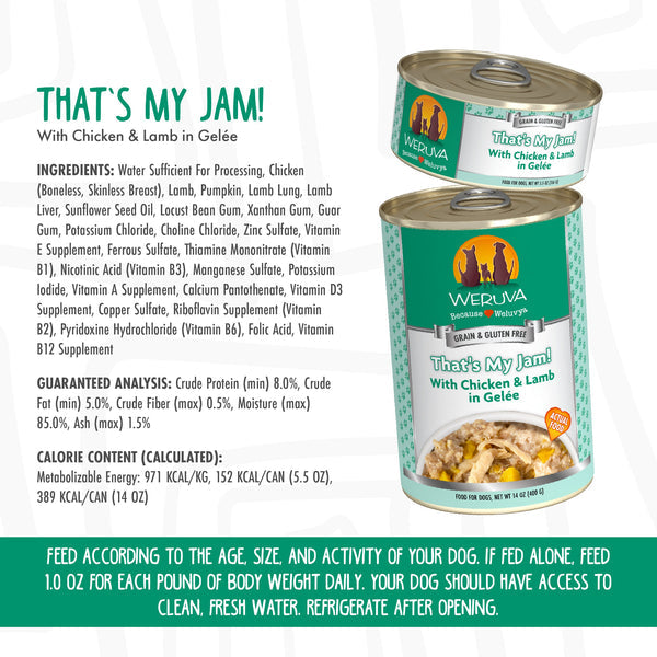 Weruva That's My Jam Canned Dog Food 14oz