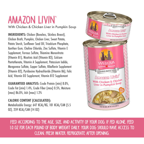 Weruva Amazon Livin' Dog Food 14-oz