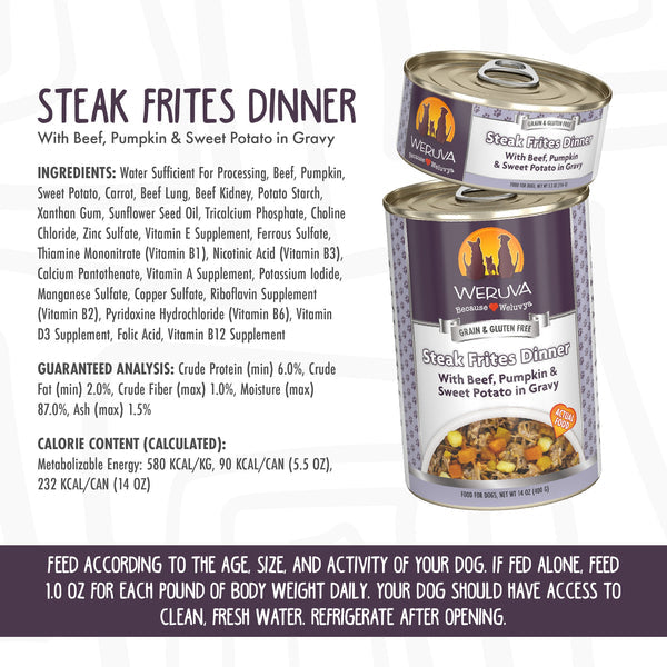 Weruva Steak Frites Canned Dog Food 14-oz