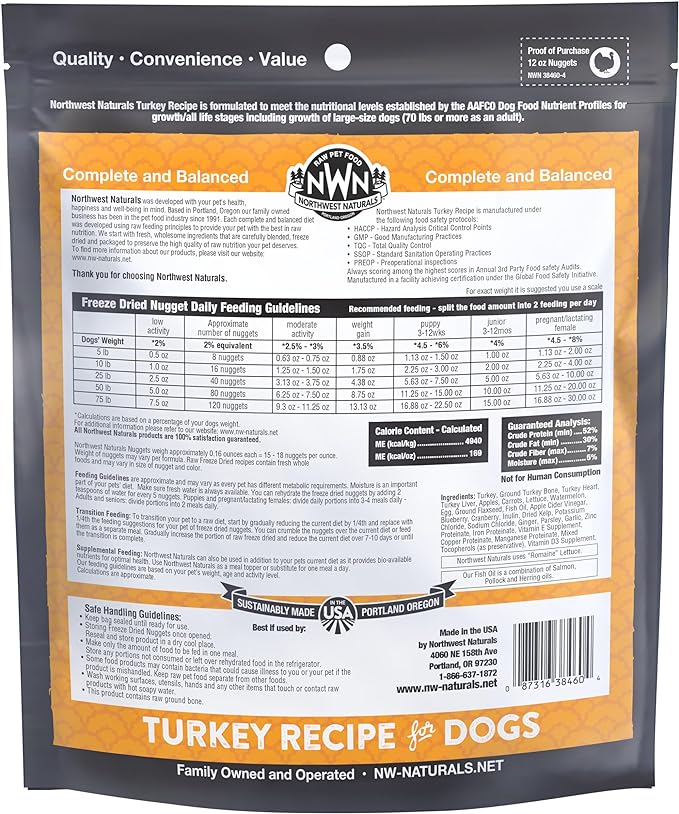 Northwest Naturals Freeze Dried Turkey Nuggets