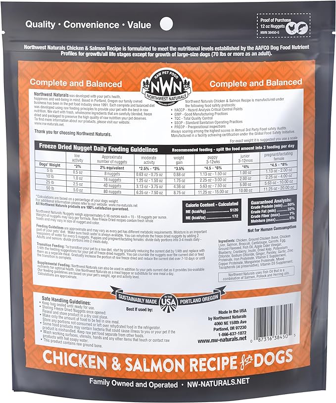 Northwest Naturals Freeze Dried Chicken & Salmon Nuggets