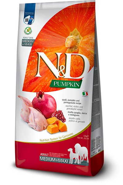 Farmina N&D Dog Pumpkin Quail & Pomegranate Medium/Maxi Adult Dog Food 26.5lb