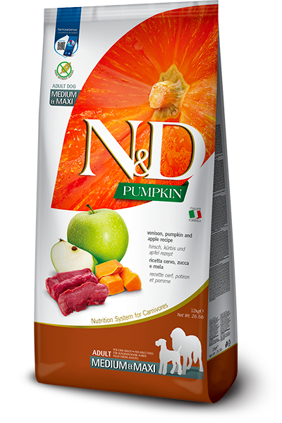 Farmina N&D Dog Pumpkin Venison & Apple Medium/Maxi Adult Dog Food 26.5lb