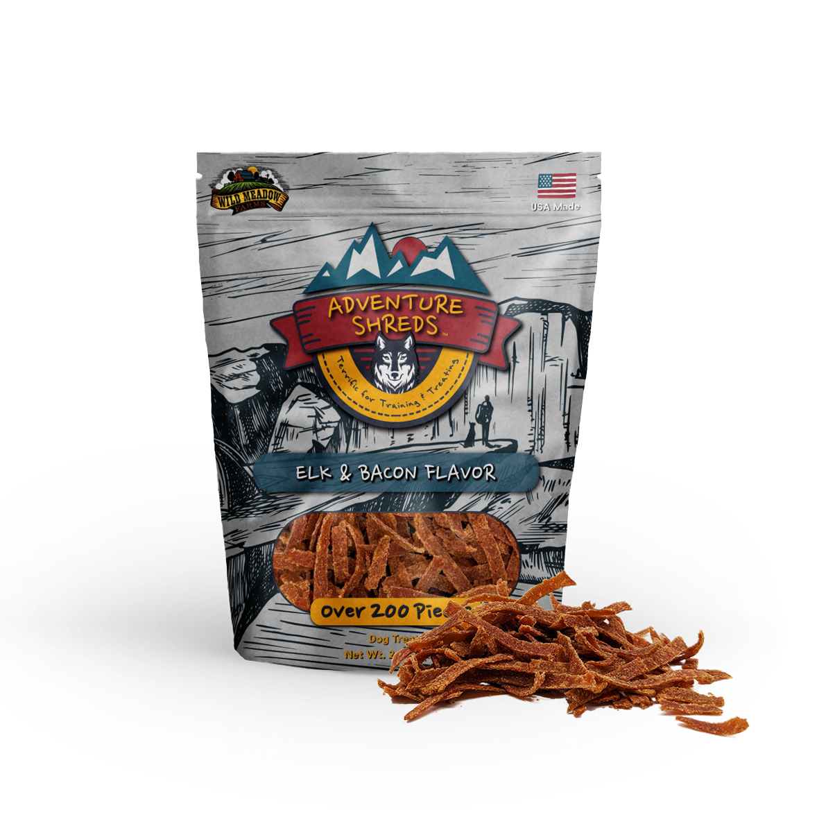 Wild Meadow Farms Adventure Shreds Elk & Bacon 2.5 oz