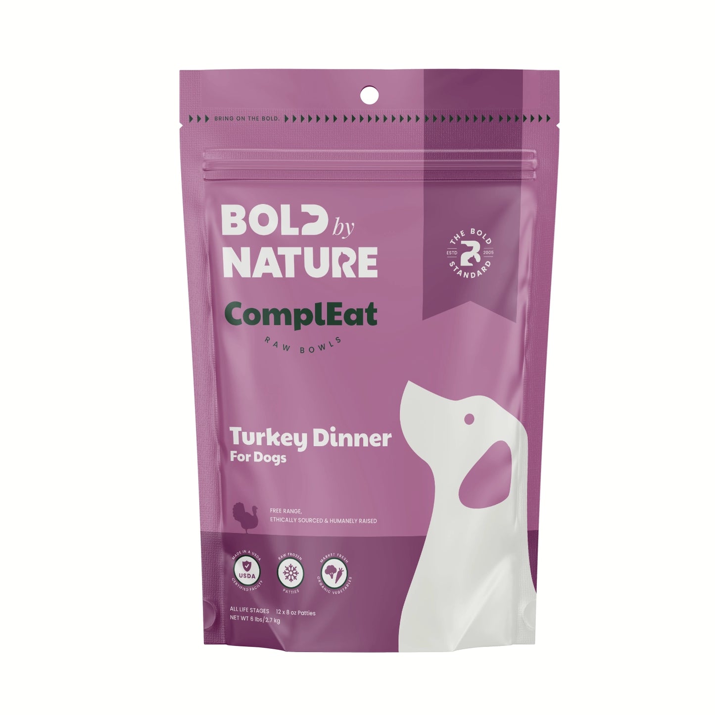 Bold By Nature ComplEat Raw Bowls Turkey Dinner for Dogs