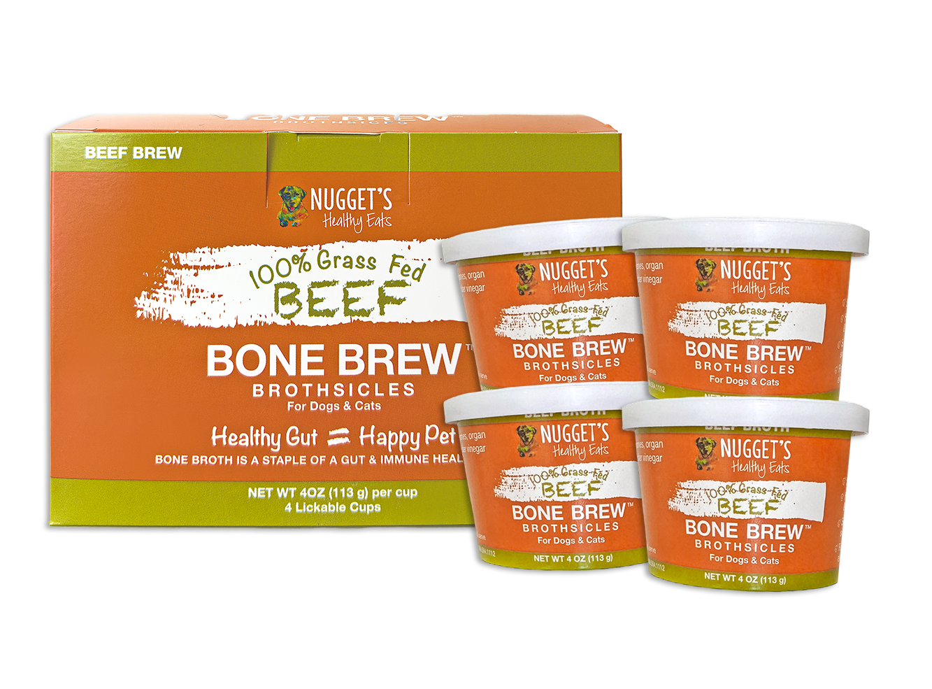 Nugget's Healthy Eats Bone Brew Beef Brothsicles 4 pack