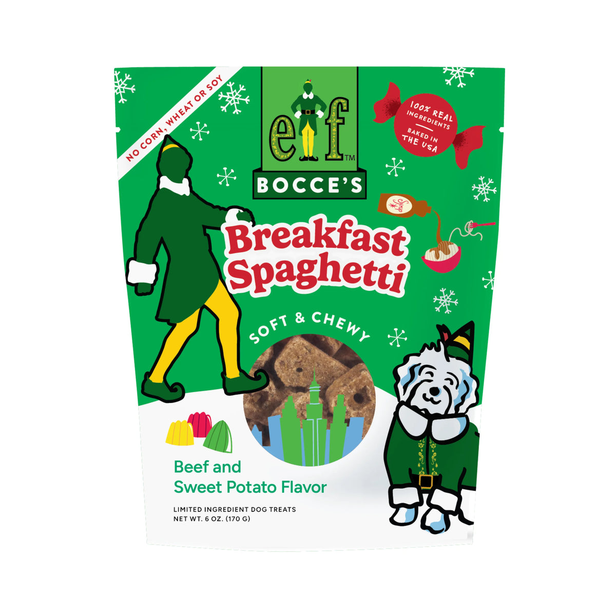Bocce's Holiday Soft & Chewy Breakfast Spaghetti Dog Treats 6oz