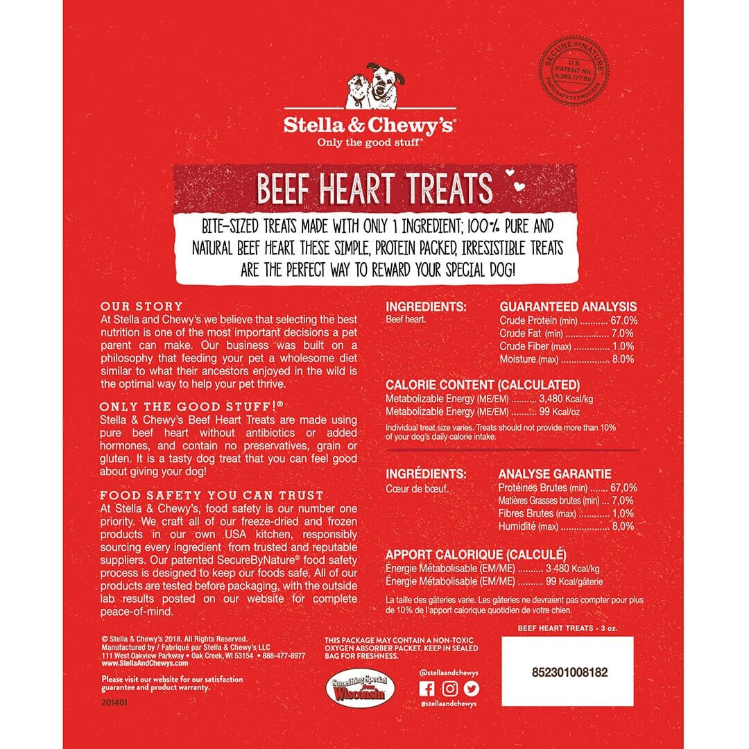 Stella & Chewy's Freeze Dried Beef Heart Treats 3oz